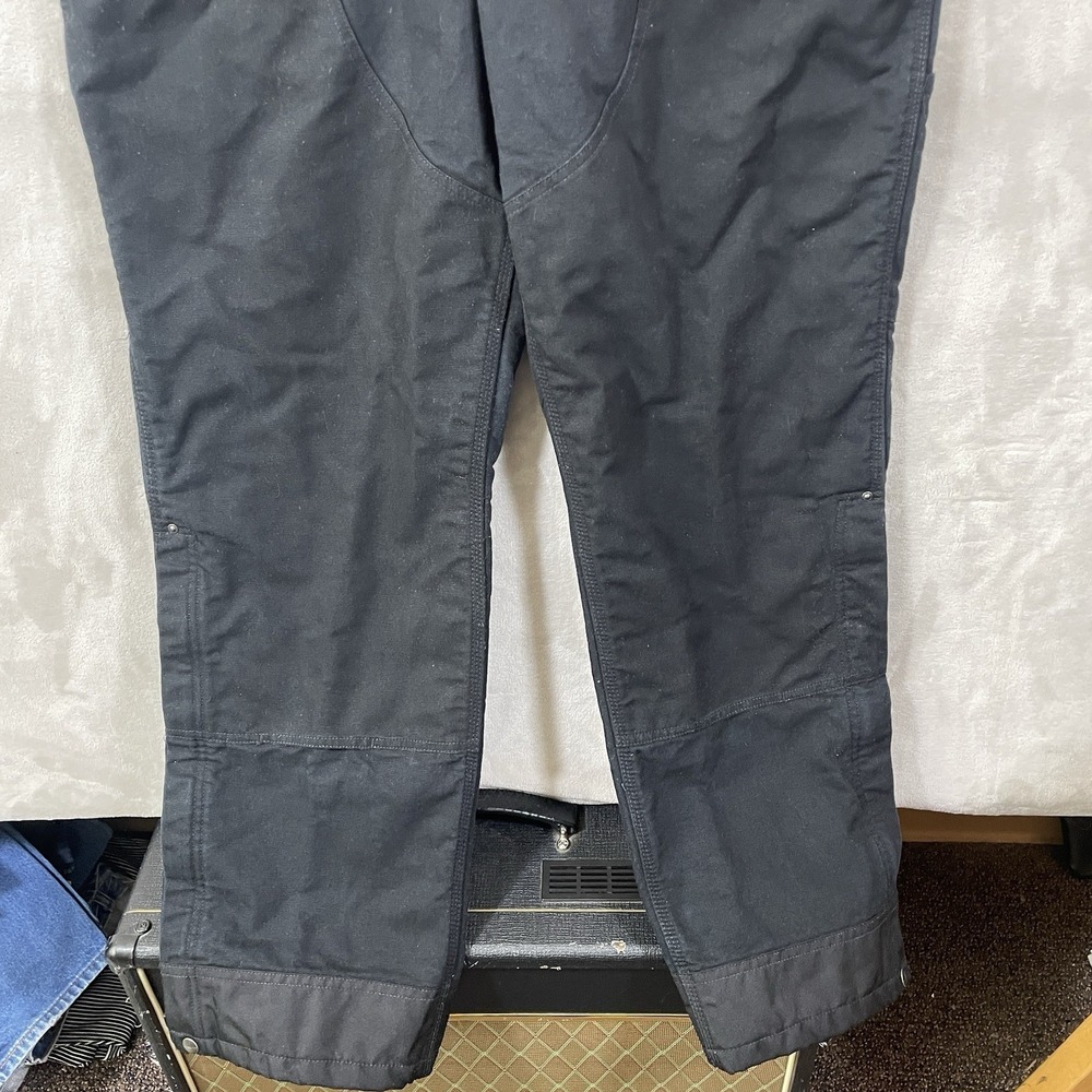 Carhartt Women XL Relaxed Fit Washed Duck Insulated Bib Overall Black 104049 BLK - Picture 2 of 10